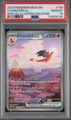 2023 POKEMON MEW EN-151 SPECIAL ILLUSTRATION RARE #199 CHARIZARD EX PSA 10 - Image 1