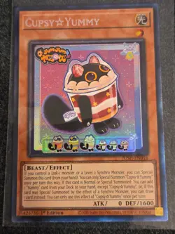 YUGIOH Cupsy Yummy - JUSH-EN016 Collector's Rare 1st Edition NM/M PACK FRESH - Image 1