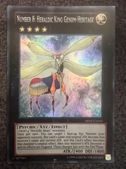 Yugioh Number 8: Heraldic King Genom-Heritage ABYR-EN045 Super Rare Unlimited NM - Image 1