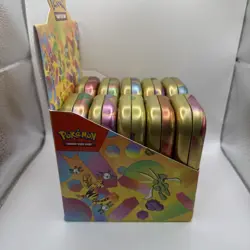 Pokemon 151 TCG Display EMPTY Mini Tins With Coins And Art Card Complete Set - Image 4