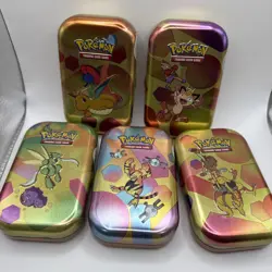 Pokemon 151 TCG Display EMPTY Mini Tins With Coins And Art Card Complete Set - Image 5