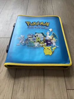 Vintage Pokemon Game Freak Blue 3 Ring Card Binder With 26 Sheets Included - Image 2