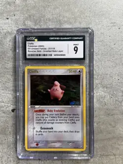 Pokemon Card Cleffa Rev Holo CGC 9 Mint, EX Unseen Forces 21/115, 2005 (1) - Image 1