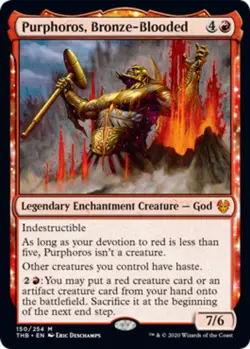 1 x Purphoros, Bronze-Blooded - Foil - Theros Beyond Death - NM-Mint - MTG - Image 1