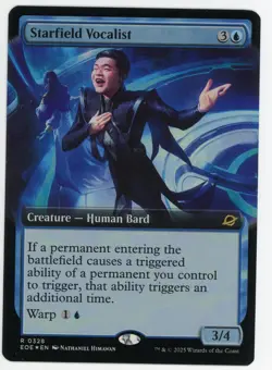 2025 Magic the Gathering Starfield Creature Human Bard Extended Art Foil Nr/Mt - Image 1
