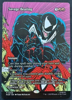 Savage Beating (Borderless) Regular M 0026 - Magic The Gathering Spider-Man - Image 1