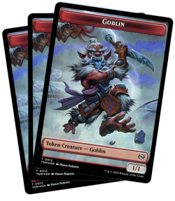 x3 Goblin / Warrior Double-Sided Token (Foil) - 0012/0013 - Tarkir Dragonstorm - Image 1