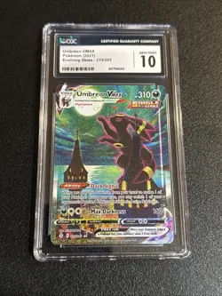 UMBREON VMAX CGC 10 Alt Art Pokemon Evolving Skies 215 Moonbreon GEM MINT Secret - Image 1