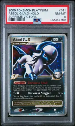 2009 POKEMON PLATINUM SUPREME VICTORS #141 ABSOL G LV.X-HOLO PSA 8 - Image 1