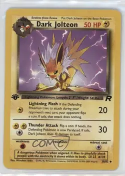 Dark Jolteon 1st Ed. Pokemon Team Rocket #38 2000 - Image 1