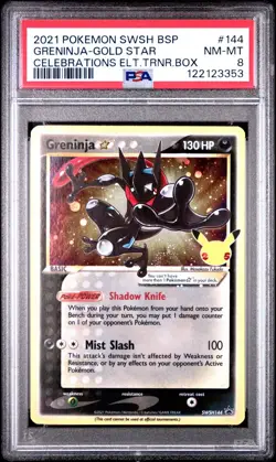 2021 Pokemon Celebrations Greninja Gold Star Promo PSA 8 (B) - Image 1