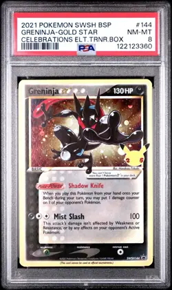 2021 Pokemon Celebrations Greninja Gold Star Promo PSA 8 (A) - Image 1