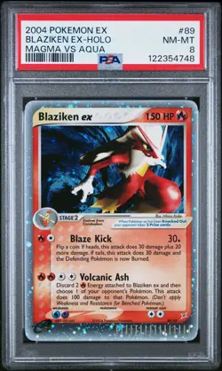 2004 POKEMON EX TEAM MAGMA VS TEAM AQUA #89 BLAZIKEN EX-HOLO PSA 8 - Image 1