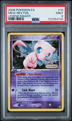 2006 POKEMON EX LEGEND MAKER #10 MEW-REVERSE FOIL PSA 9 - Image 1