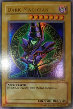 Yugioh 2002 Dark Magician (Holo Bleed🩸) UR OG Print LOB-005 Near Mint - Image 1