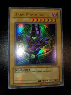 Yugioh 2002 Dark Magician (Holo Bleed🩸) UR OG Print LOB-005 Near Mint - Image 3