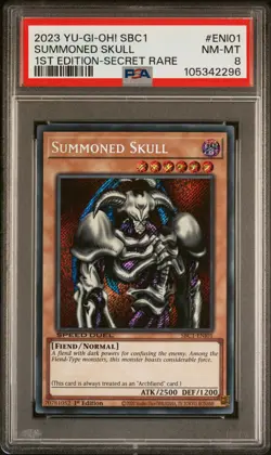 2023 YU-GI-OH! SBC1-SPEED DUEL STREETS OF BATTLE CITY SUMMONED SKULL PSA 8 - Image 1
