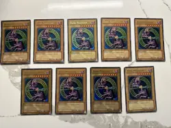 Lot of 9 Yugioh Dark Magician SDY-006 Ultra Rare Holo Ranging From NM To HP. - Image 1