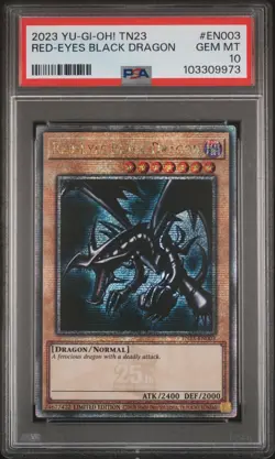 2023 YU-GI-OH! TN23-25TH ANV TIN: DUELING HEROES RED-EYES BLACK DRAGON PSA 10 - Image 1