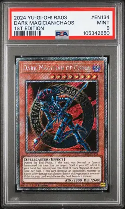 2024 YU-GI-OH! RA03-QUARTER CENTURY BONANZA 1ST ED DARK MAGICIAN OF CHAOS PSA 9 - Image 1