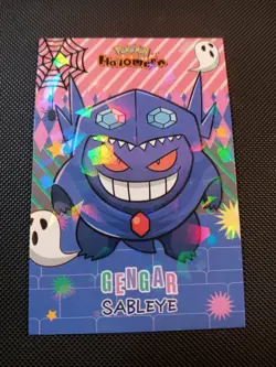 GENGAR SABLEYE PONCHO *HALLOWEEN CARD DATABASE* CRACKED ICE HOLO PERU US SELLER - Image 1
