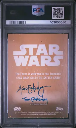 2024 TOPPS STAR WARS SKETCH CARDS GOLD FOIL-LUKE SKYWALKER TRACI EASTERDAY PSA 6 - Image 2