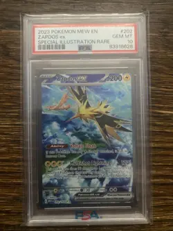 Zapdos EX 202/165 Scarlet & Violet 151 Special Illustration Pokemon Card PSA 10 - Image 1