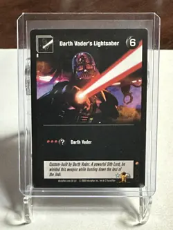 Star Wars CCG Jedi Knights Darth Vader's Lightsaber Rare Promo Card - Image 1