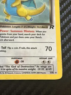Pokemon Dark Dragonite Holo Rare TCG Card 5/82 HP - Image 4