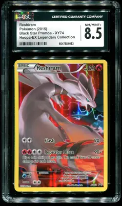 CGC 8.5 Reshiram Full Art Black Star Promos XY 2015 Pokemon Card #XY74 - Image 1