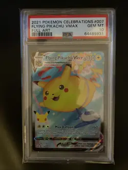 PSA 10 GEM MINT Flying Pikachu VMAX 007/025 FULL ART Pokemon Cards - Image 1