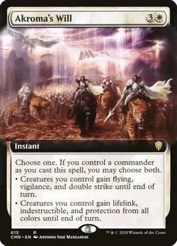 MTG Magic The Gathering Akroma’s Will BORDERLESS FOIL LP 615 CMR - Image 1