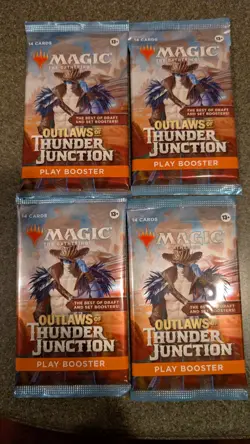 Magic The Gathering Outlaws of Thunder Junction Play Booster Lot Of 4-Packs - Image 1