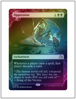 1x Oppression, Foil, Enchanting Tales Showcase, Wilds of Eldraine, MTG NM - Image 1