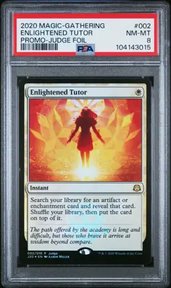2020 MTG PROMO JUDGE FOIL #002 ENLIGHTENED TUTOR PSA 8 - Image 1