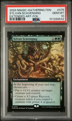 2024 MTG FOUNDATIONS EXTENDED ART-FOIL #475 SYLVAN SCAVENGING PSA 10 - Image 1