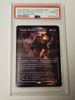 Magic MTG - Seizan, Perverter Of Truth MUL #145 Serial 325/500 PSA 10 Multiverse - Image 1
