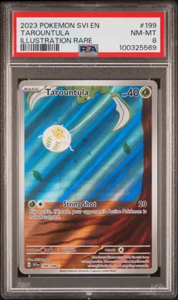 2023 POKEMON SVI EN-SCARLET & VIOLET ILLUSTRATION RARE #199 TAROUNTULA PSA 8 - Image 1
