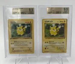 1999/97 Pokemon Pikachu 1st Edition Jungle #60 & Pikachu Jungle Japanese #25-9.5 - Image 1