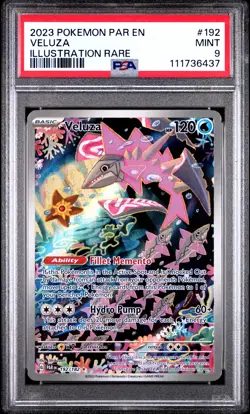 2023 POKEMON PAR EN-PARADOX RIFT ILLUSTRATION RARE #192 VELUZA PSA 9 - Image 1