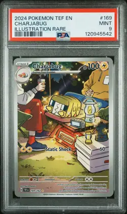 2024 POKEMON TEF EN-TEMPORAL FORCES ILLUSTRATION RARE #169 CHARJABUG PSA 9 - Image 1