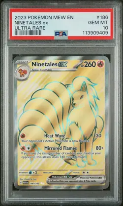 2023 POKEMON MEW EN-151 ULTRA RARE #186 NINETALES EX PSA 10 - Image 1