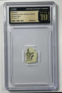 MIMIKYU CGC 10 PRISTINE 2024 POKEMON FLAKE STICKERS SHOWA NOTE VERSION A 9004 - Image 1