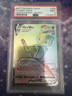 Mew Vmax 268/264 Secret Rainbow Rare Pokemon Fusion Strike Graded PSA 9 - Image 1