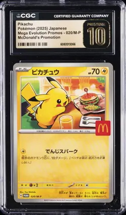 2025 POKEMON JPN MEGA EVOLUTION MCDONALD'S PROMO #020 PIKACHU CGC 10 PRISTINE - Image 1