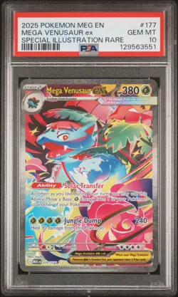 2025 POKEMON MEG EN-SPECIAL ILLUSTRATION RARE #177 MEGA VENUSAUR EX PSA 10 - Image 1