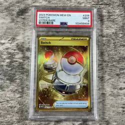 2023 Pokemon 151 Switch 206/165 Hyper Rare PSA 9 MINT MEW EN Trainer - Image 3