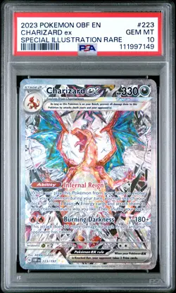 2023 POKEMON OBF EN-OBSIDIAN FLAMES #223 CHARIZARD EX PSA 10 - Image 1