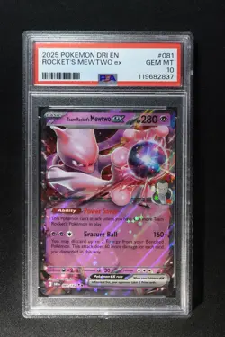 TEAM ROCKET'S MEWTWO EX 81/182, 2025 POKEMON DRI EN-DESTINED RIVALS - PSA 10 - Image 1