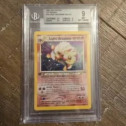 Pokemon Neo Destiny 1st Edition Holo Card Light Arcanine 12/105 BGS 9 Mint 2002 - Image 1